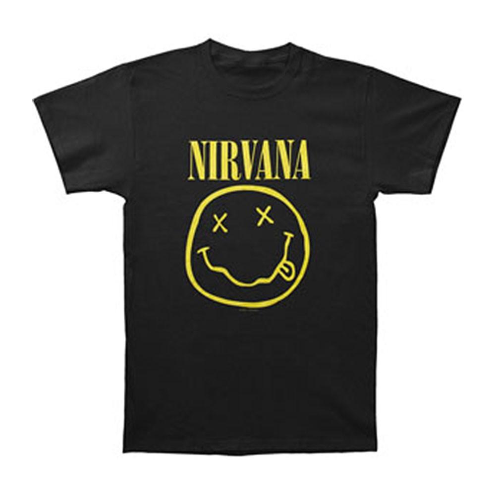 Nirvana Smile Face Logo Slim Fit T-shirt Medium Black