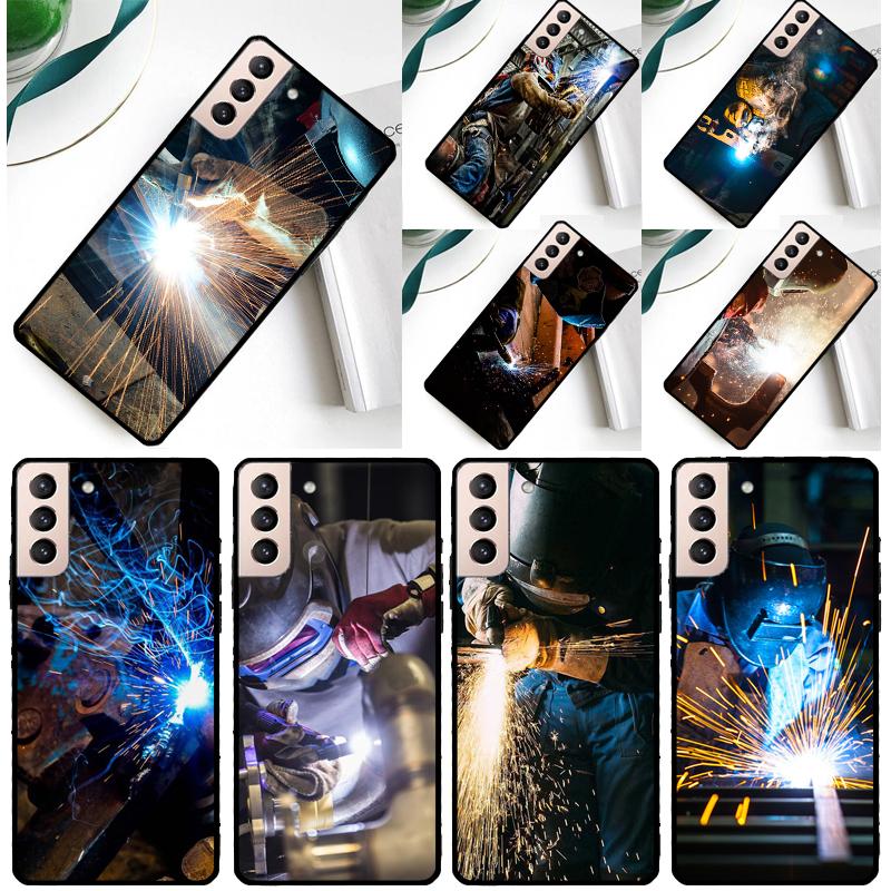 Welder Welding Hot Metal Worker Phone Case For Samsung Galaxy S25 Ultra S9 S10 S20 FE S21 S22 S23 S24 Plus S24 Ultra Cover