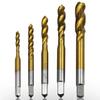 5pc Titanium Coated HSS Spiral Flute Screw Threading Taps Drill Tools For Machine Metals M3 M4 M5 M6 M8 Metric Hand Tool