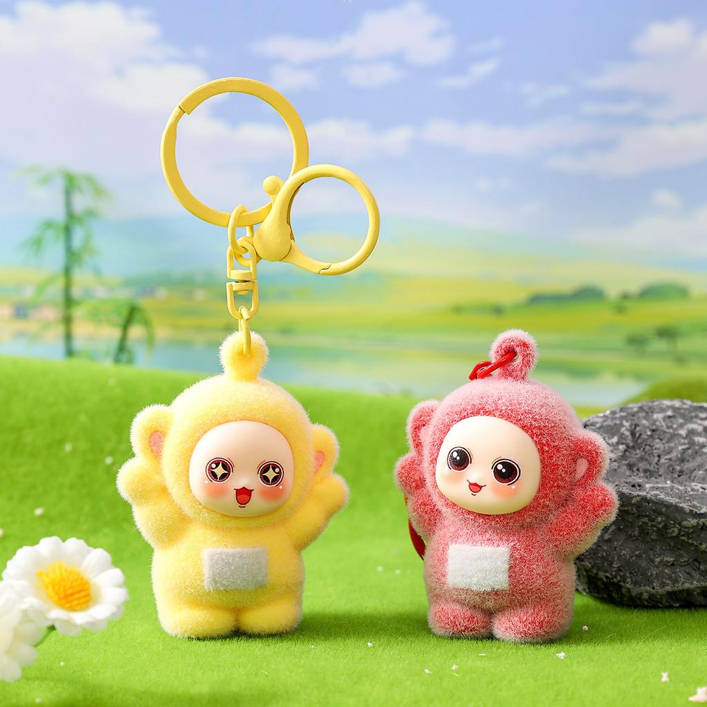 Teletubbies Tinky Winky Dipsy Cartoon Character Pile Coating Pendant Keychain