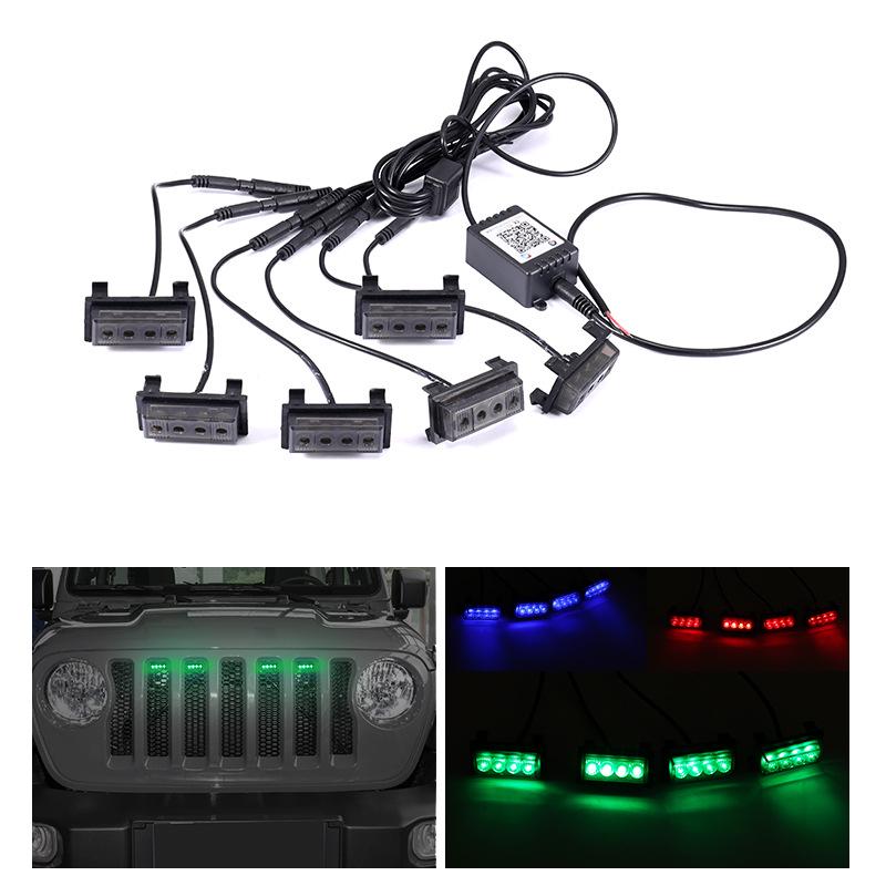 Jeep Wrangler JL 18-23 RGB DRL Grille Lights with 7-Color APP Control