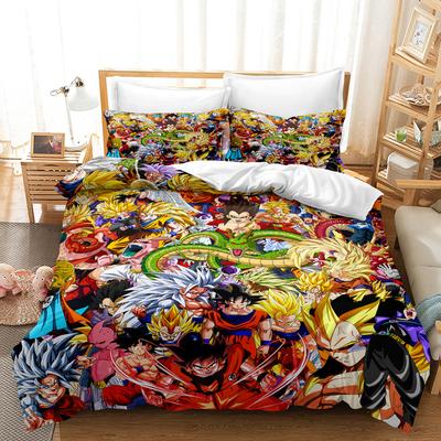 Пододеяльник Гоку Супер Сайян Наволочка Японское Аниме Драгон Болл Постельный Комплект 2/3шт 3D Принты для Подростков Покрывало