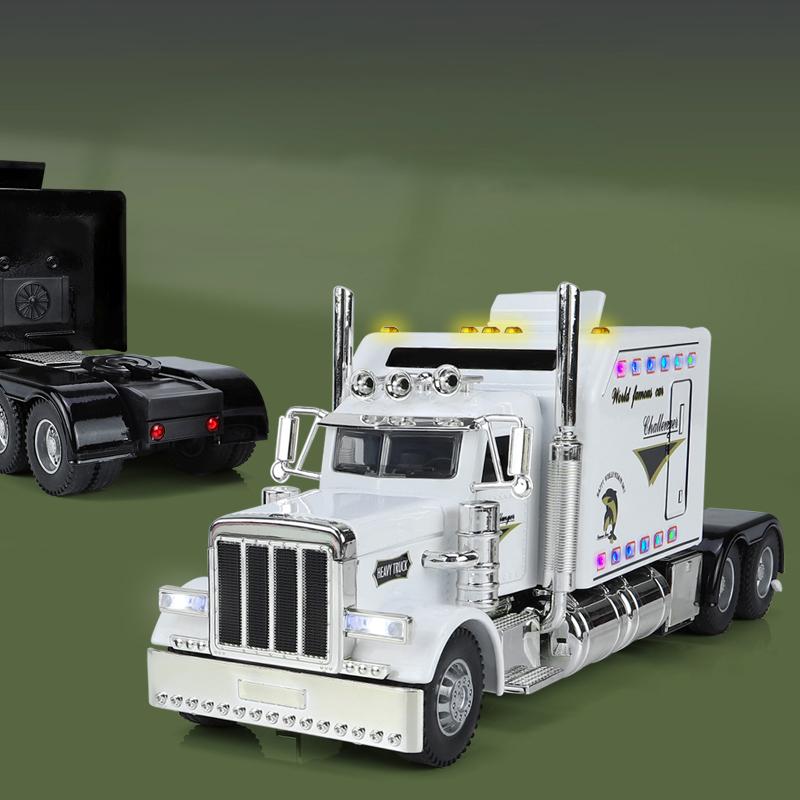 1/24 Peterbilt 389 Седельные тягачи Грузовик Сплав Американский Мускул Грузовик Модель Игрушка Литой Металл Звук и Свет Машина Игрушка для Детей Транспортное средство
