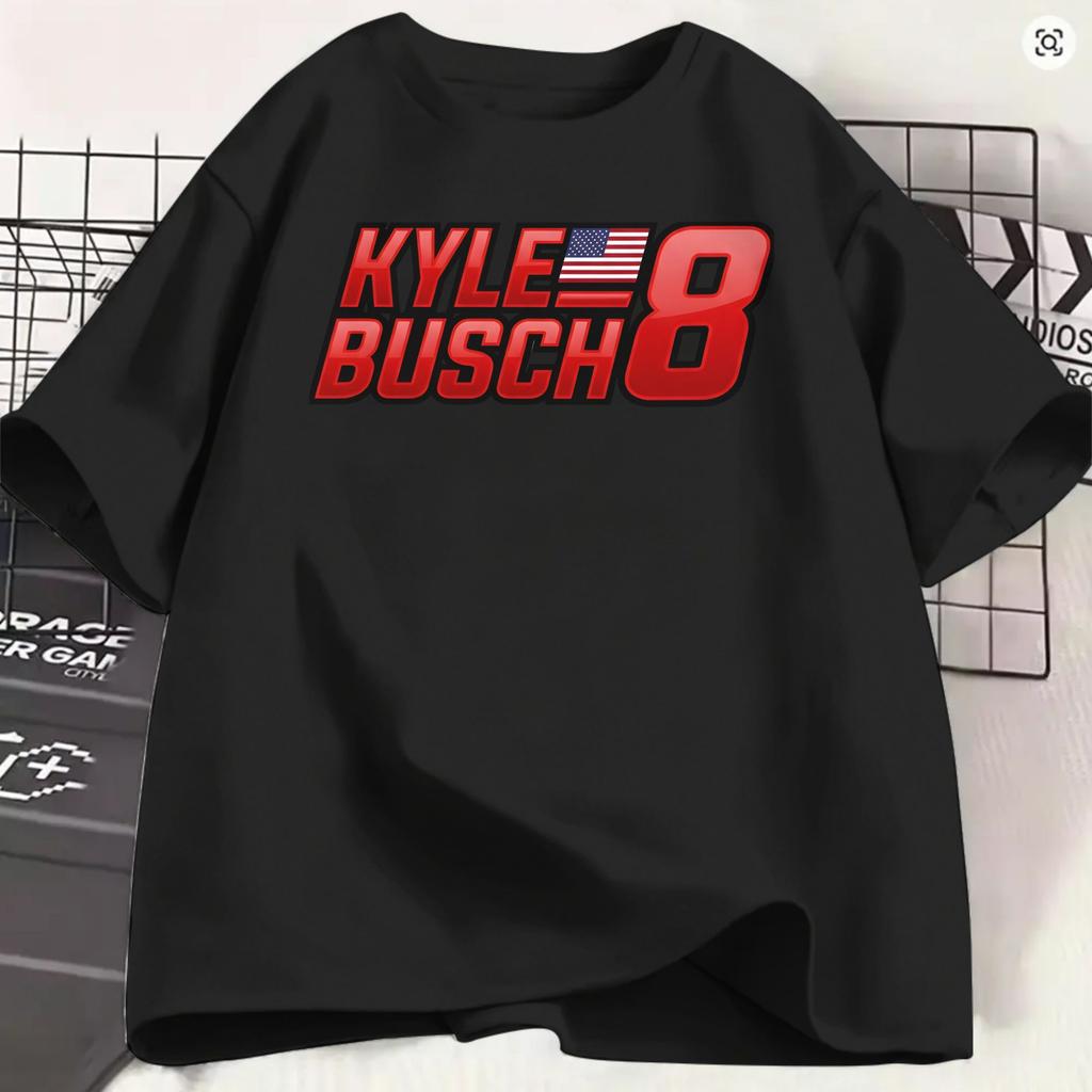 Kyle Busch T Shirts Unisexs 100 Cotton Vintage Tshirts Round Neck Tee Shirt Short Sleeve Clothing 4xl 5xl