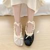 Балетки с лентами, Женские носки-лодочки, Кружевные короткие носки, Универсальные балетки Мэри Джейн, Короткие носки