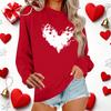 Женский повседневный пуловер с круглым вырезом и длинным рукавом с принтом ко Дню святого Валентина