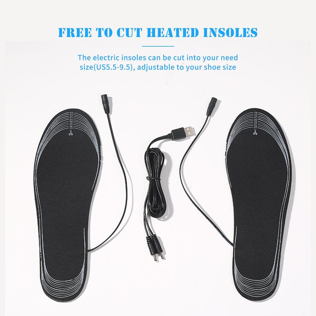 Стельки с подогревом для мужчин и женщин, перезаряжаемые от USB, зимние теплые стельки с подогревом, легкие электрические теплые стельки без резки