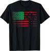 Pan African Fist UNIA American Flag Freedom Black Pride Tee Shirt