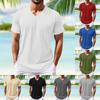 Летняя новая мужская популярная футболка с v-образным вырезом и короткими рукавами с принтом