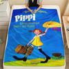 1PC Pippi Longstocking Patterned Flannel Blanket Suitable For All Seasons for Home Decor Warmth and Comfort Gifts Holiday Present