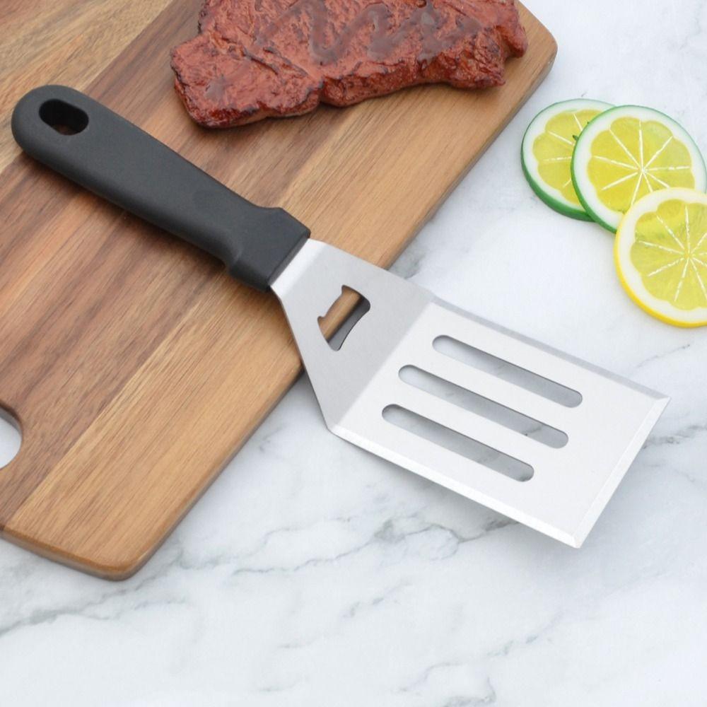 With Blade Grill Spatula Anti-scald Handle Griddle Spatula Pancake Scraper Square/rectangle Head Steak Spatula Fried Fish