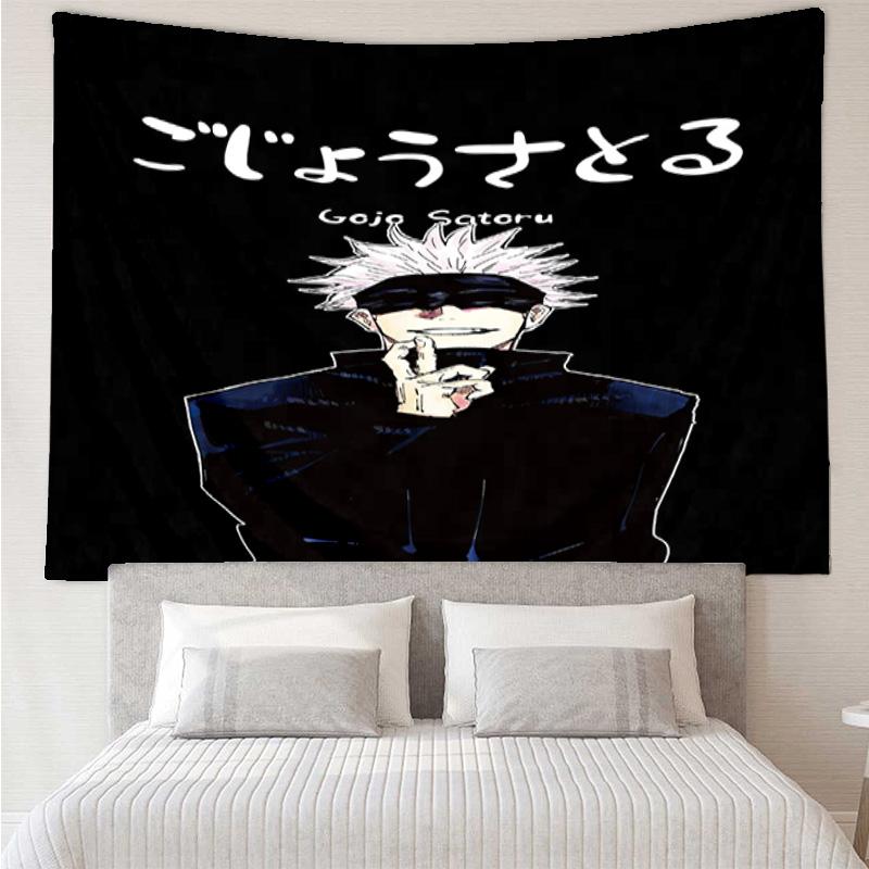 1PC Jujutsu Curse Battle K-pop music group Tapestry Accessories for Bedroom,Livingroom, dormitory Room Wall Decor Fan Birthday Gifts