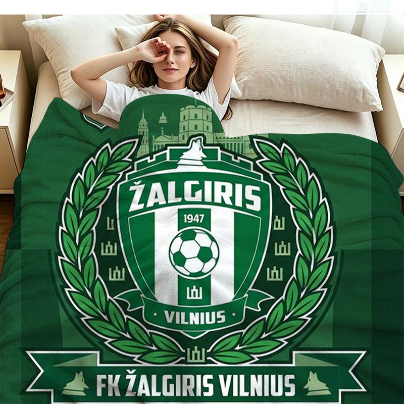 Фланелевое одеяло с принтом FK Zalgiris Высококачественное Теплое Удобное Покрывало для Всех Сезонов Идеально для Подарков Декор Дома