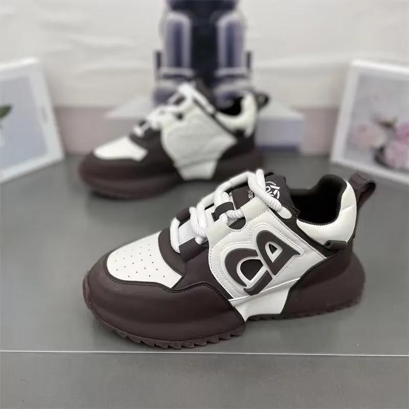 Модные дизайнерские массивные кроссовки для мужчин, покрытая подошва, модные кожаные дышащие повседневные кроссовки с увеличенной внутренней платформой