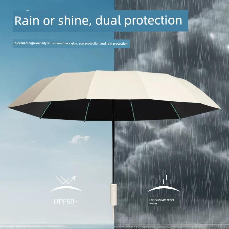 Fully Automatic Umbrella for Men, Enlarged, Thickened, Reinforced, Dual-Use for Sun and Rain, Foldable, Windproof, Automatic Umbrella for Men and