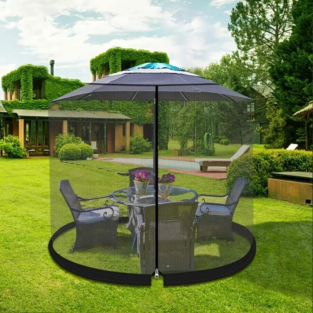 Fine Mesh Patio Umbrella Mosquito Netting Adjustable Mosquito Net Cover Travel Tent