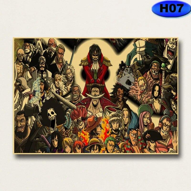 Классический аниме-постер, стикер на стену, ретро-плакаты на крафт-бумаге и принты, аниме-декор, украшение для гостиной, бара, кафе, постер