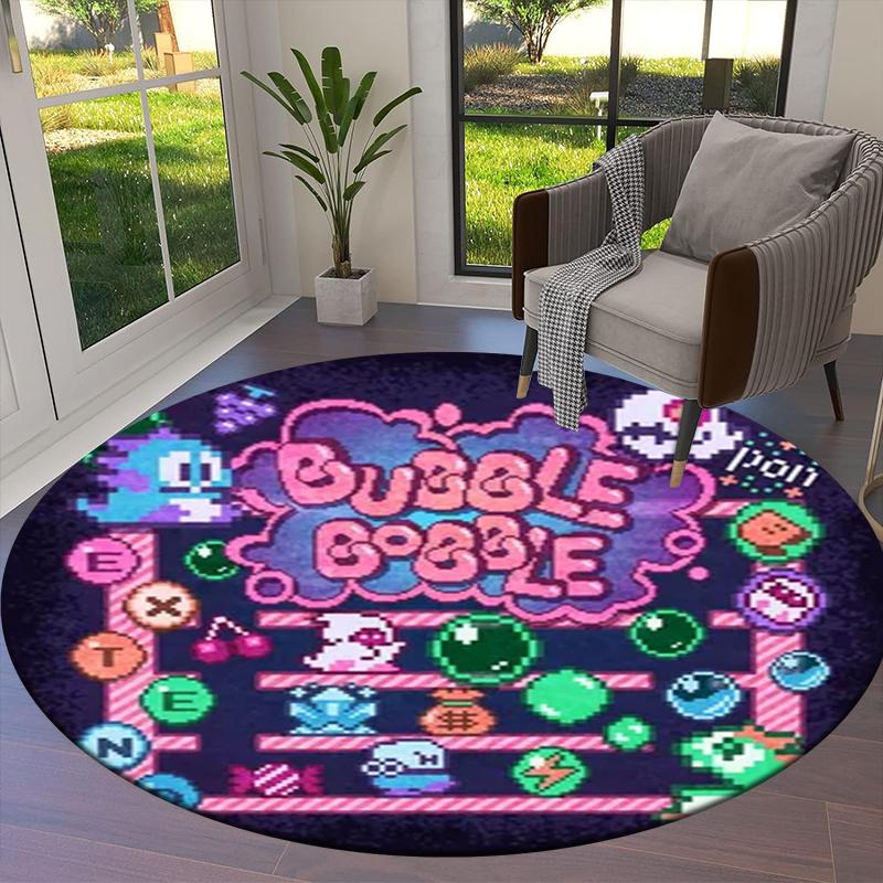 Bubble Bobble Round Area Rug,Carpet Rug for Living Room Bedroom Sofa Playroom Decor,Non-slip Floor Mat41