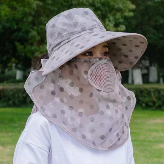 Летняя шляпа от солнца Yousheng с широкими полями, точечным принтом, дышащими отверстиями, защитой шеи, дорожная велосипедная шляпа