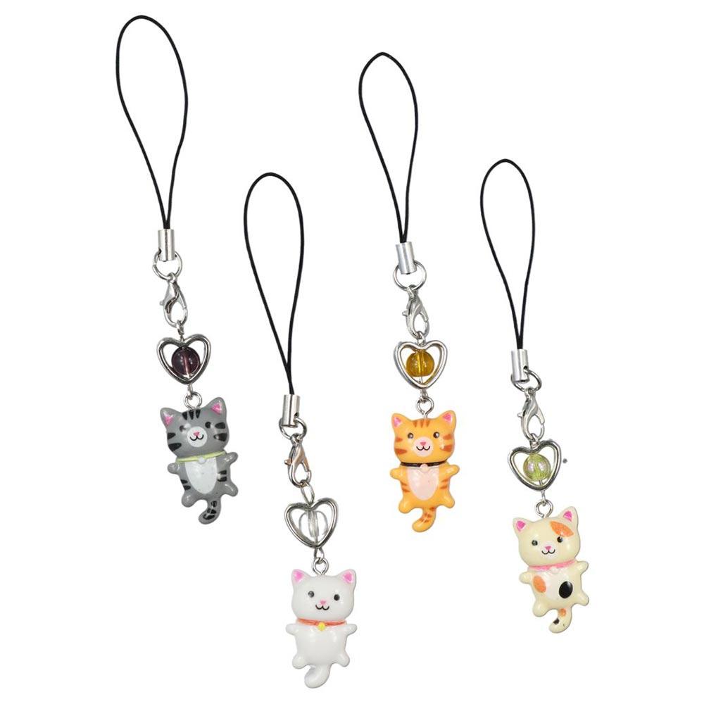 Bag Decor Cat Pendant Cat Phone Strap Anti Lost Cellphone Chain Y2K Phone Charm Heart Key Ring Phone Lanyard Women Girls