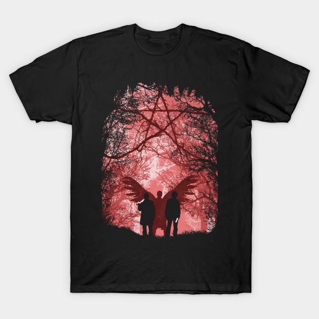 Asian Size Men Black Print T-shirt Famous Hunters No-Cut Heat Transfer Print Cotton Tshirt