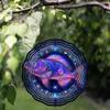 1pc Metal Mandala Spiral Wind Chime - 3D Rotating Fish Design with Vibrant Blue, Purple & Pink Colors, 360° Swivel Hook for Garden & Outdoor Decor