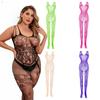 Oversize Women Sexy Fishnet One-Piece Body Stocking Tights Lace Bodysuit Lingerie Plus Size