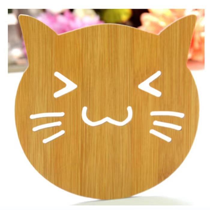 Creative Wooden Dining Table Insulation Mat, Water Cup Mat, Cartoon Dining Table Anti Slip Mat, Cute Creative Dining Table Insulation Mat