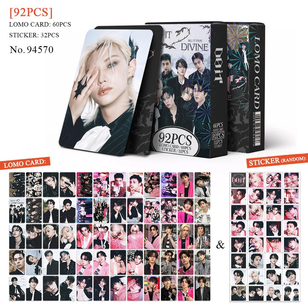 In Stock  Skzoo 92Pcs Stray Kids Doit Album Lomo Cards 60 Double-Sided Photo Cards +32 Stickers For Fans Collection