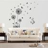 Cute Cat Black Dandelion Wall Sticker Butterflies Wall Living Room Bedroom Window Decoration Mural Art Decals Home Deco Stickers