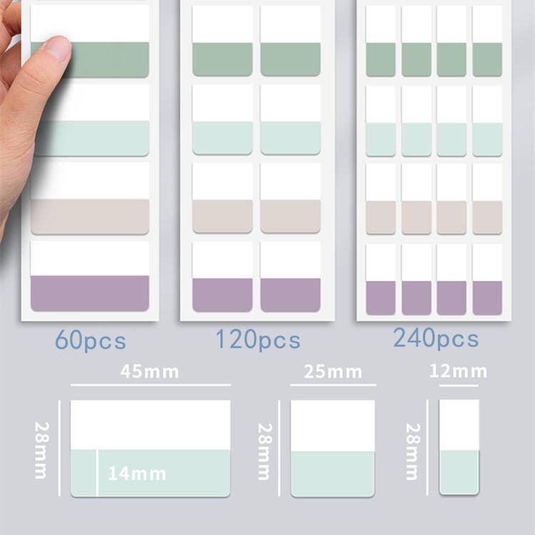 Notebook Page Label Solid Color Index Label Mark Stickers Self-adhesive Categorized Label Marker Paper for Diary Agenda Planner