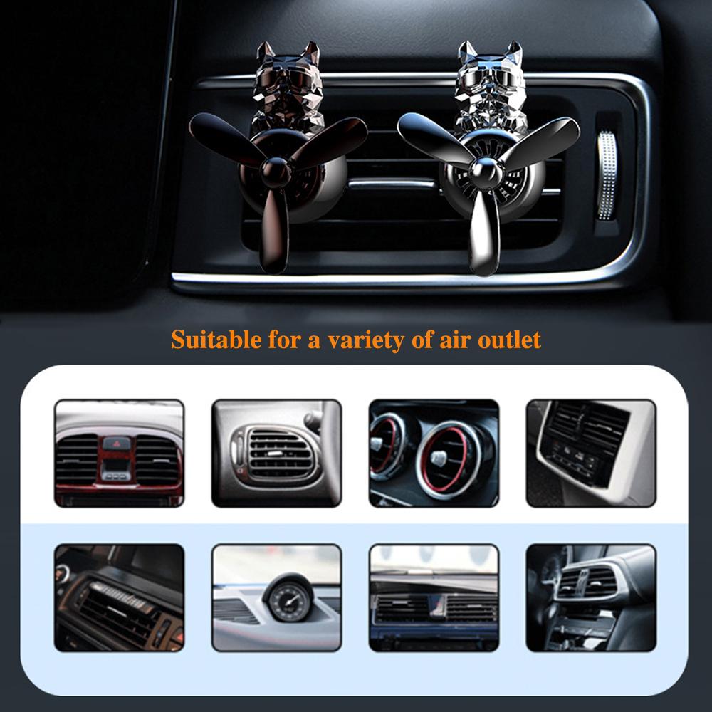 72KM Bulldog Car Air Freshener Bear Pilot Air Outlet Propeller Fragrance Interior Accessories Perfume Diffuser Auto