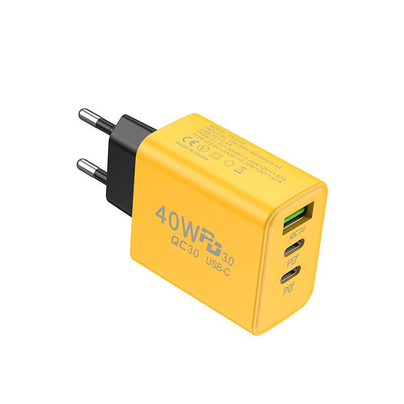 Быстрая зарядка европейского и американского стандарта Dual PD, один порт USB, 5 В, 2 А, зарядная головка для мобильного телефона, подходит для мобильных телефонов Android и Apple A+C