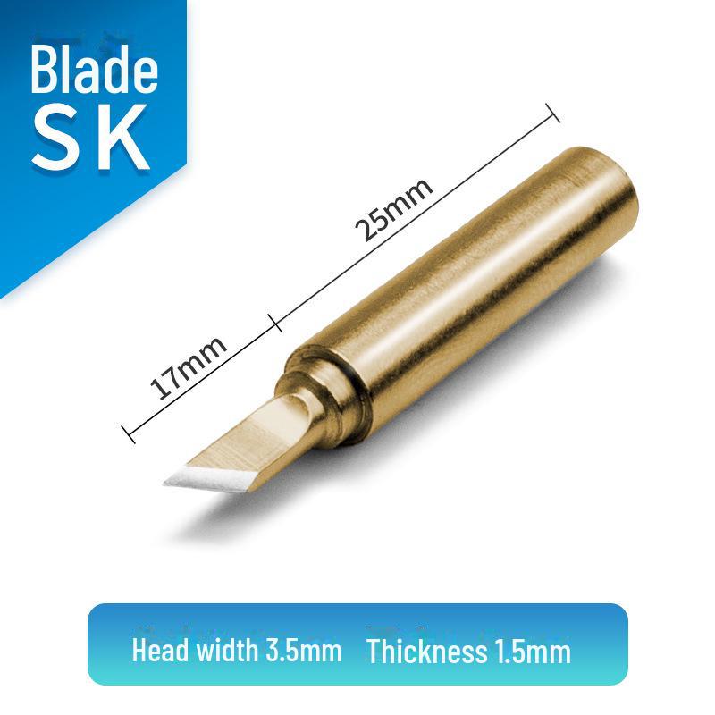 Универсальное паяльное жало Karendo 936 — внутренний нагрев золотого цвета, совместимо с серией 900, заостренное, в форме ножа, в форме подковы.