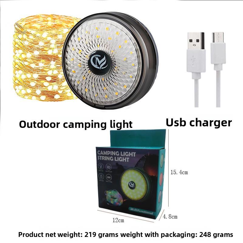 Outdoor Camping Light Rechargeable Outdoor Tent Colorful Atmosphere Light Rechargeable Super Long Lighting Light Storage Tape Measure Light