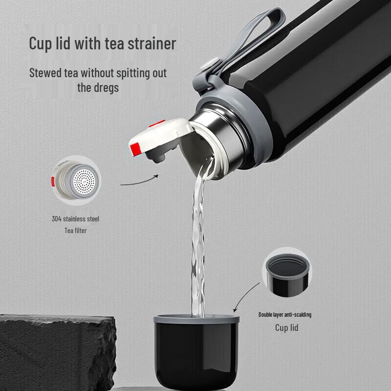Изолированная бутылка для воды HAERS 316L из нержавеющей стали с фильтром