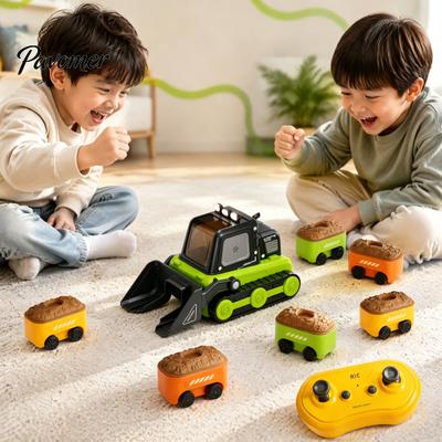 Магнитный Стыковочный Игрушечный Автомобиль, Бульдозер на Радиоуправлении, Электрическая Игра Змейка, Строительный Грузовик, Интерактивные Строительные Игрушки, 2 Игрока, Соревновательные