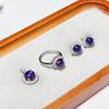 Gesen Jewelry Набор «Фиолетовая Звездная Вспышка»: Роскошный набор из кольца, серег и подвески.