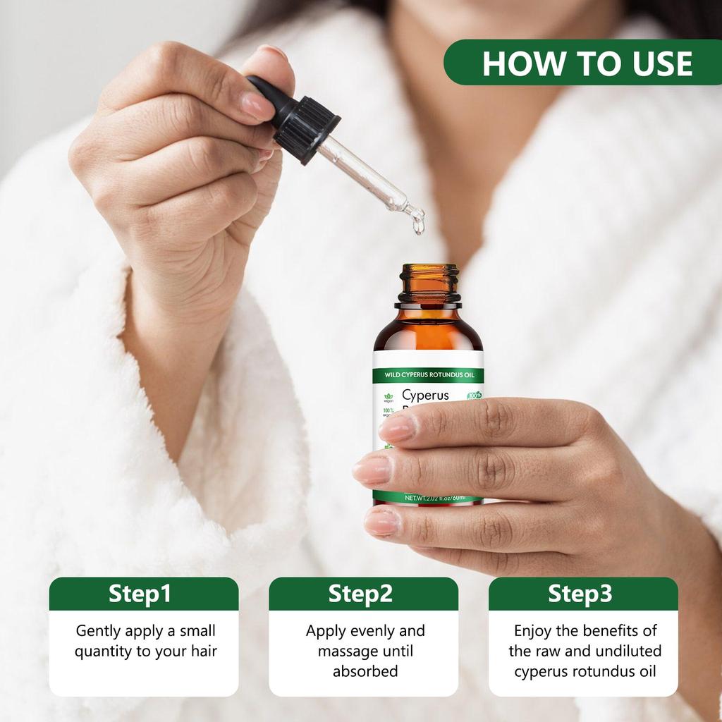 Cyperus Oil - Reduces Body Hair Growth, Smoothes Skin And Hair Removal, Moisturizes And Soothes, Suitable For All Skin Types 60ML