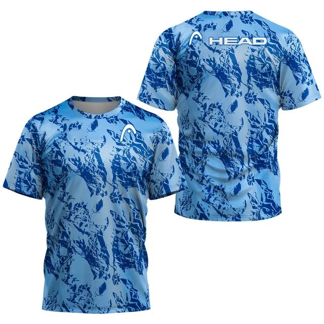 Модная теннисная тренировочная одежда с 3D-градиентным принтом футболка для мужчин, спортивная одежда для бадминтона на открытом воздухе, летние свободные топы с коротким рукавом