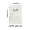 A5 2027 Journal Agenda Plannner Notebook  Monthly Weekly Daily Schedule Organizer