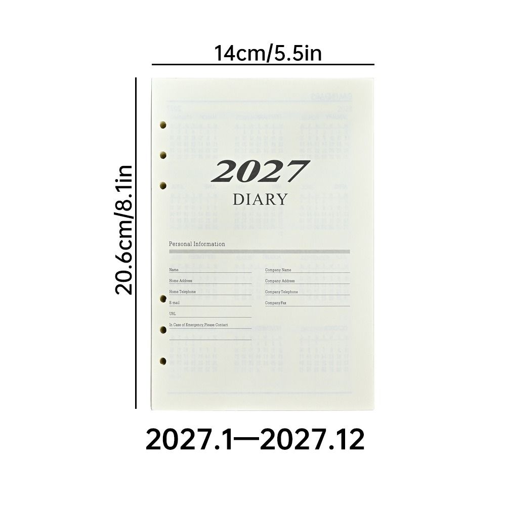 A5 2027 Journal Agenda Plannner Notebook Monthly Weekly Daily Schedule Organizer