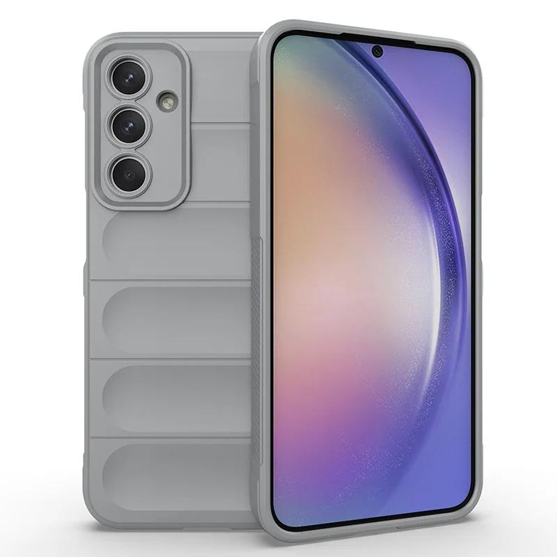 Гибкий силиконовый чехол с эффектом кожи для Samsung Galaxy A56 A36 A26 A16 5G Чехол Противоударный Fundas Coque