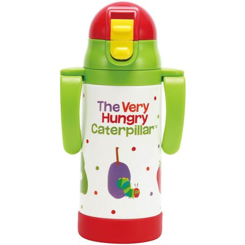 Skater (STWM3N-A) Double-Handled Stainless Steel Water Bottle with Straw, 350ml, Baby Mug, Very Hungry Caterpillar, Fruit Design
