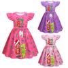 82839 Kids Girls Christmas Steal a Brainrot 67 Six Seven Print Ruffle Sleeveless Princess Dress