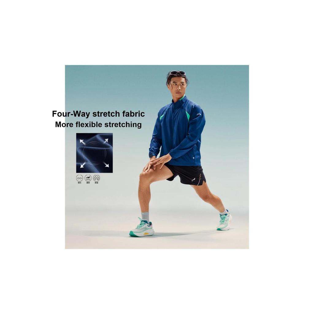 Li Ning Running Series In My Name 2024 Honor Color Zipper Stand воротник Удобная дышащая спортивная ветровка Мужская ветровка AFDUC01-2