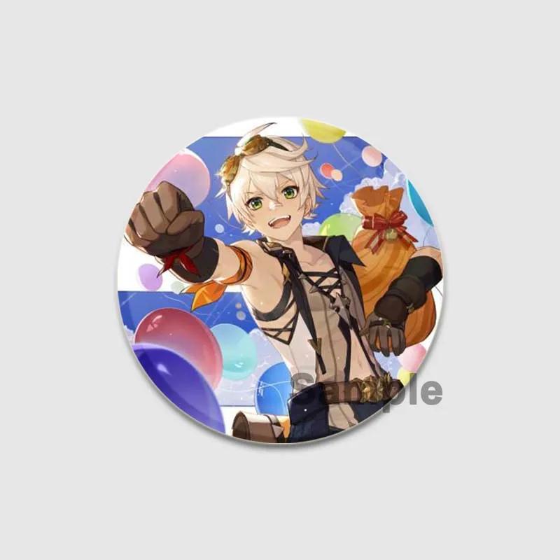 Значки Bennett 32/44/58 мм, аниме-броши ручной работы Genshin Impact, значок на лацкан игрового персонажа, креативный значок в виде мультяшной фигурки, подарочный аксессуар