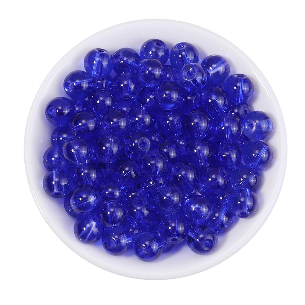 50pcs/lot 8mm Colored Transparent Glass Beads For Jewelry Making Loose Spaced Round Glass Bead DIY Jewelry Accessories Wholesale