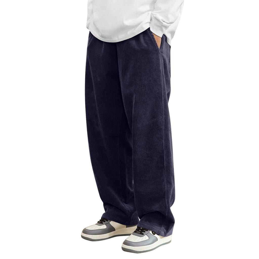 Мужские однотонные вельветовые брюки Мужские повседневные модные брюки