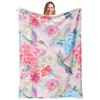 Hummingbird Series digital-printed polyester Bedroom velvet flannel cover blanket Fleece soft sofa cover blankets for beds